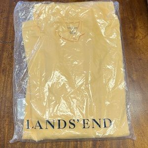 New Mens LANDS’END Cotton Yellow Mock Turtleneck Lg
